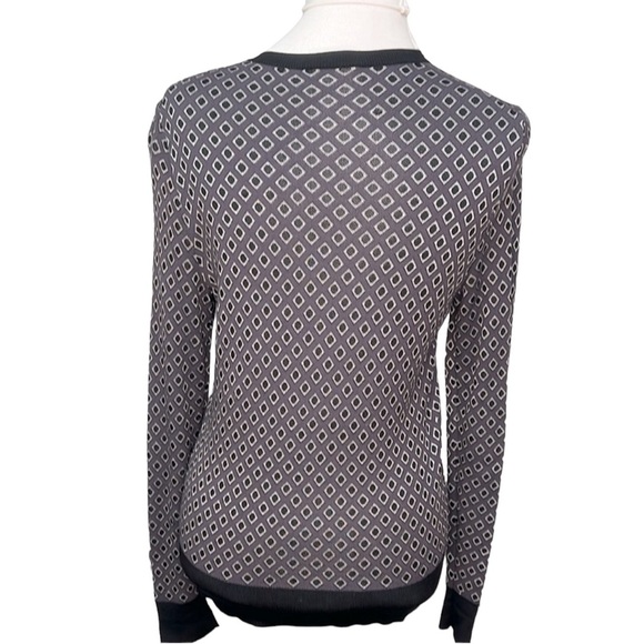 Ann Taylor Diamond Print Cardigan Purple - Picture 4 of 6